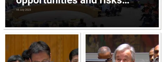 Secretary-General and Japan's Minister of Foreign Affairs at the Security Council Debate